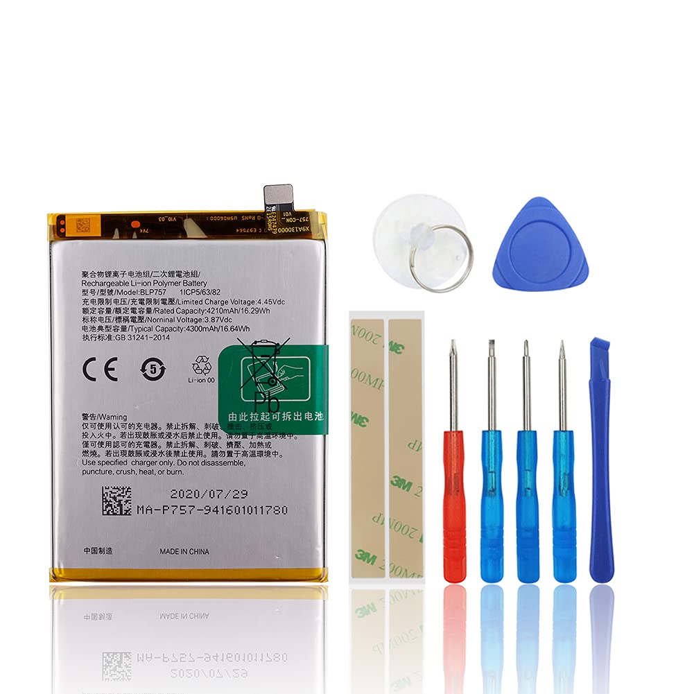 SwarKing Ersatz Akku BLP757 Kompatibel mit Realme 6 Pro RMX2061 RMX2063 with Toolkit
