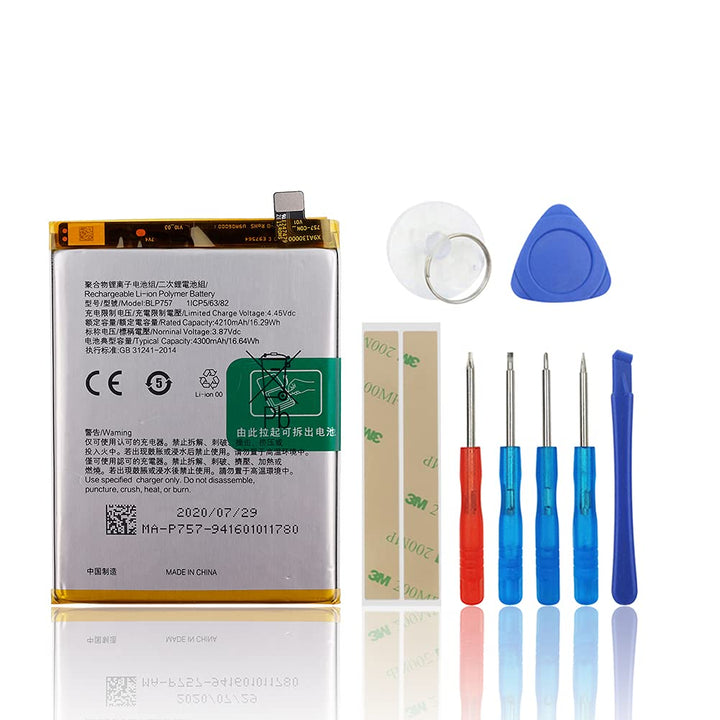 SwarKing Ersatz Akku BLP757 Kompatibel mit Realme 6 Pro RMX2061 RMX2063 with Toolkit