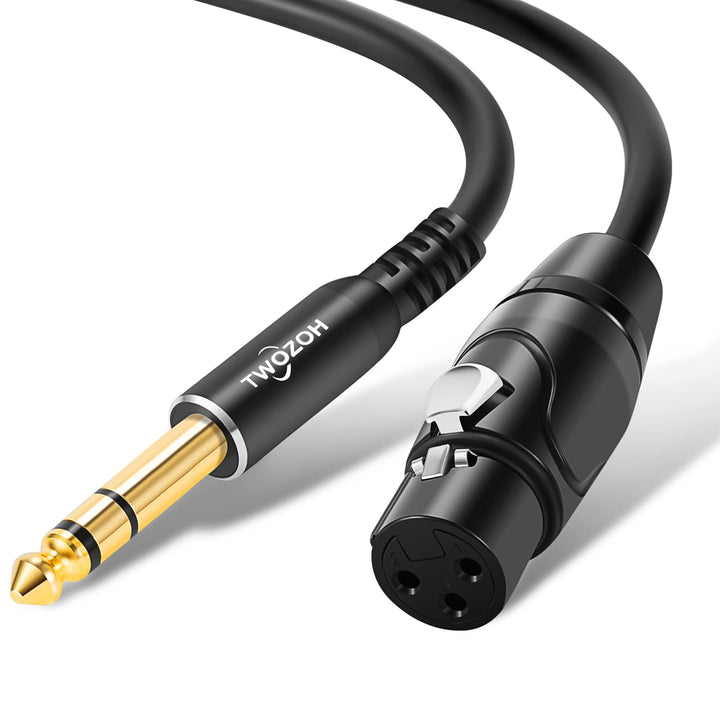 Twozoh XLR Buchse auf Klinke 6,35 mm(1/4") TRS Kabel 5M, Stereo XLR auf Klinke 6,3 Symmetrisch (Prof