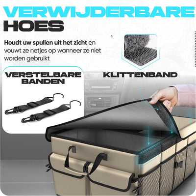 FORTEM Kofferraum Organizer, Kofferraumtasche, Zusammenklappbarer Auto Organizer Kofferraum mit Fäch