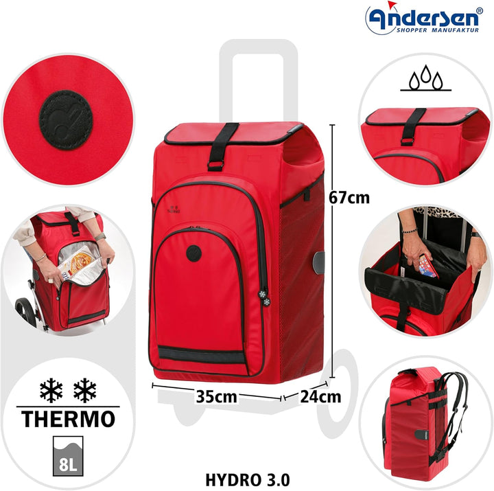 ANDERSEN Einkaufstrolley Ersatztasche - Tasche Hydro 3.0 rot 62 L