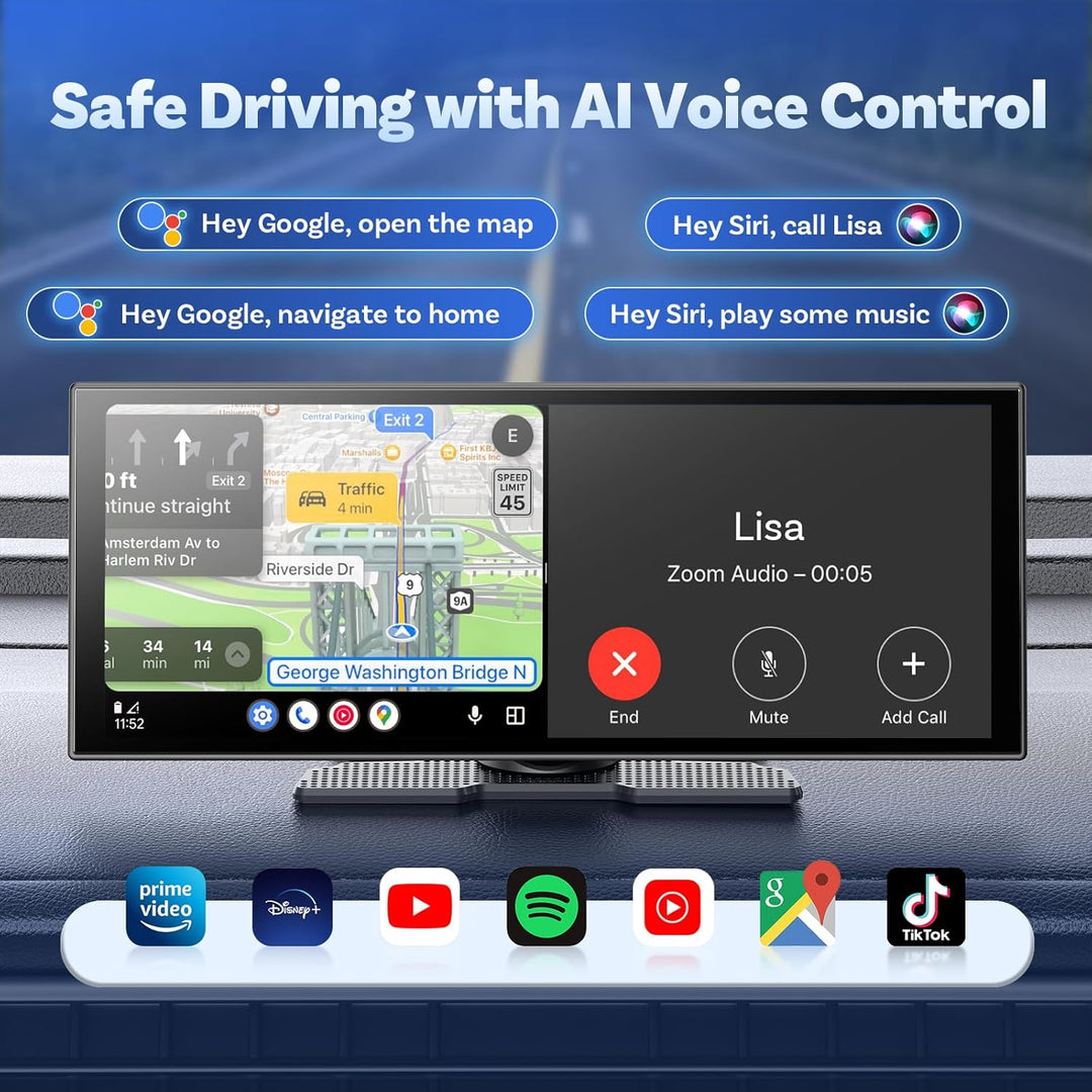 Ottocast Ottoscreen AI, 11,4 Zoll Carplay Display kompatibel mit Netflix/YouTube, Carplay Android Au