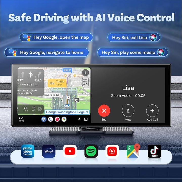 Ottocast Ottoscreen AI, 11,4 Zoll Carplay Display kompatibel mit Netflix/YouTube, Carplay Android Au