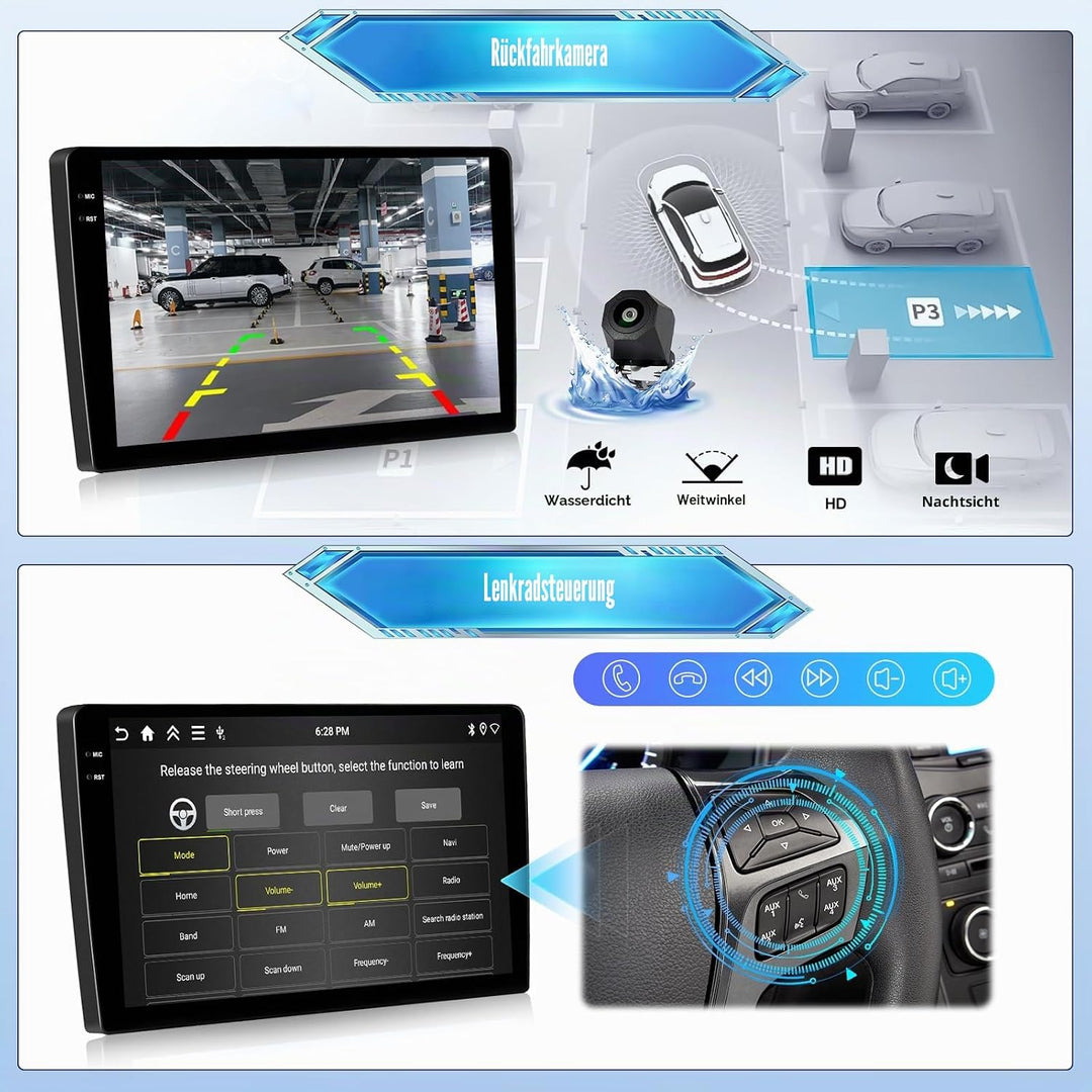 Android 15, 4G+128G CAMECHO Autoradio für Hyundai I30 2006-2011 mit Wireless Carplay Android Auto, 9