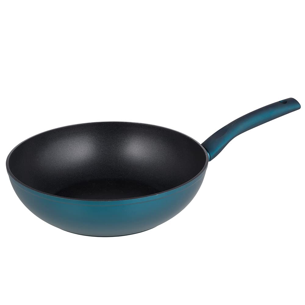 Michelino Wokpfanne Nora Petrol perfekte Hitzeverteilung, gesundes, fettarmes Braten 24 cm, Petrol