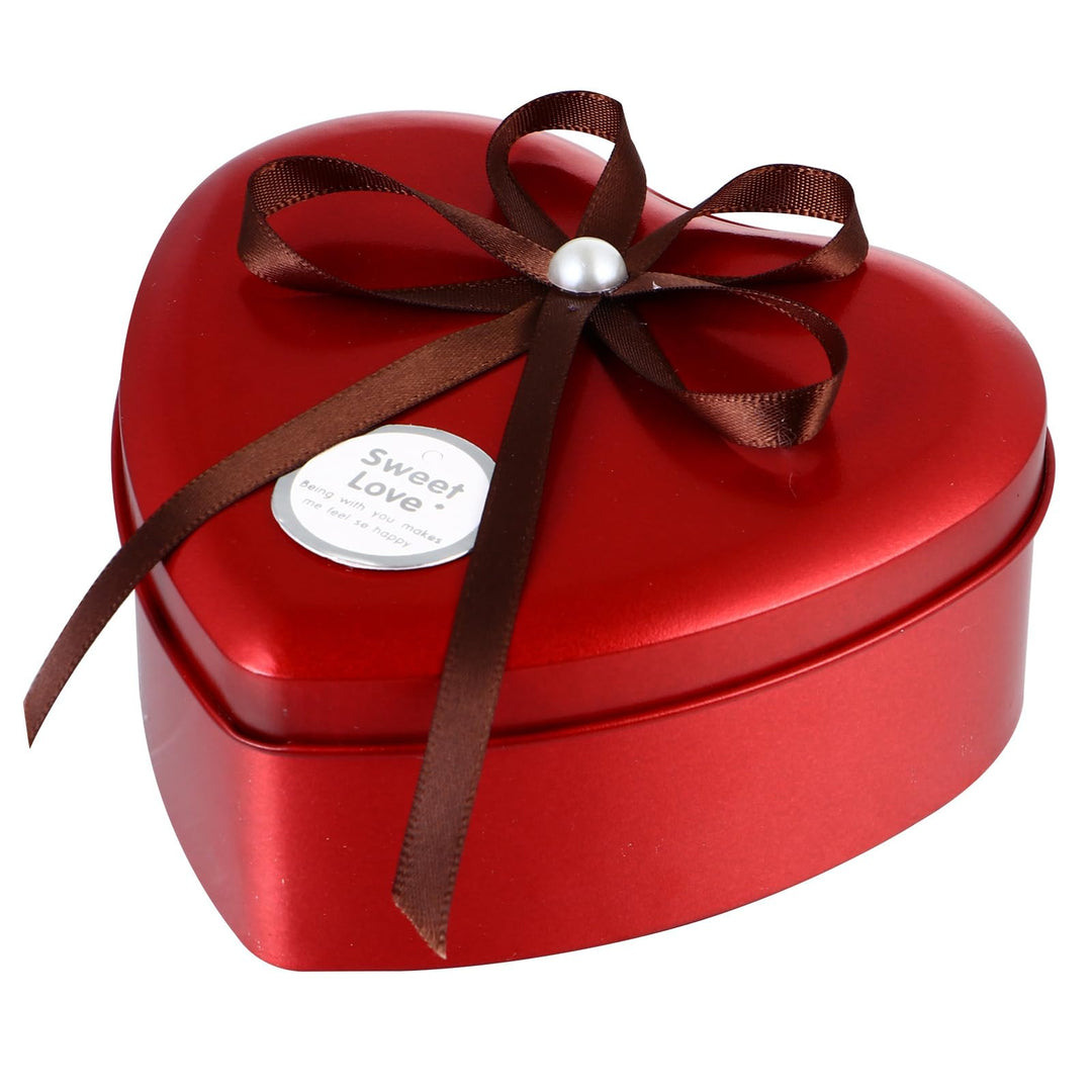 BESTonZON Metalldose Herz Dose mit Deckel Herzdose Metall Keksdose Hochzeit Geschenkbox Weihnachtsdo