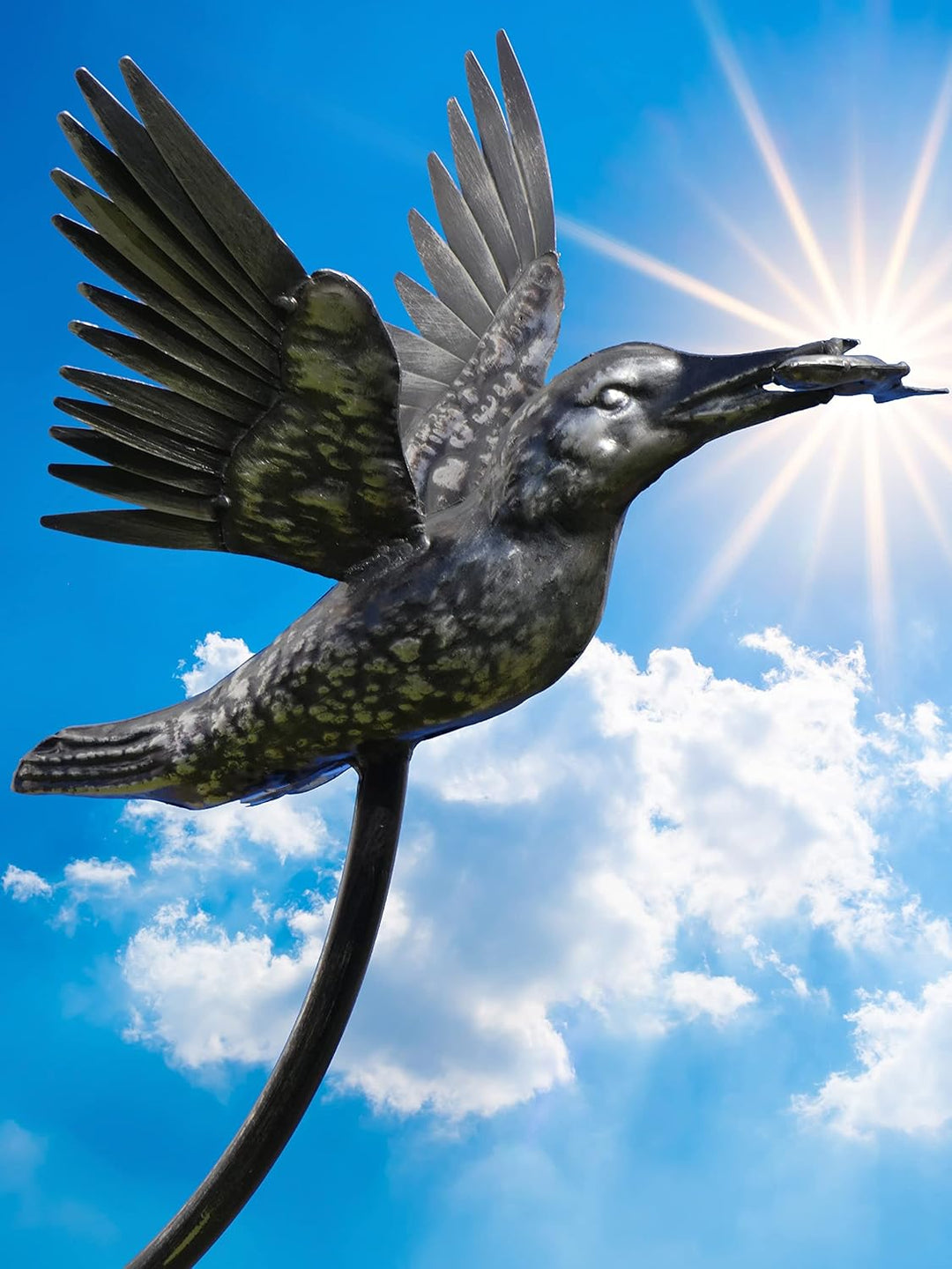 Pommerntraum ® | Edelstahl Regenmesser Niederschlagsmesser Pluviometer Vogel hochwertige Gartendeko