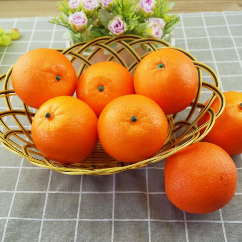 Amosfun 6 StüCk KüNstliche Orangen SchaumfrüChte Lebensechte Dekoration Fotorequisiten FüR KüChe Und