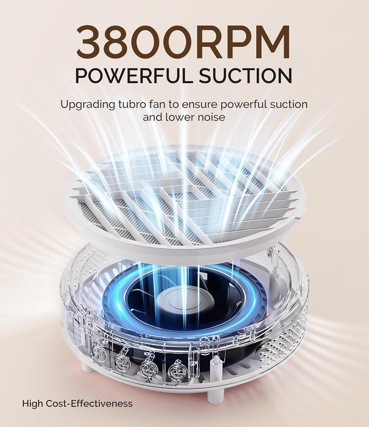 MelodySusie HPro Elektrischer Nagelstaubsauger, 3800 RPM Kompakter Staubabsaugung für Nägel mit 3 Ei