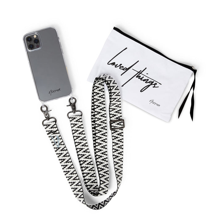 NOOMYA® Premium Fashion Handykette | Set Handyhülle iPhone 13 PRO & Handyband Midnight Star | Handyg