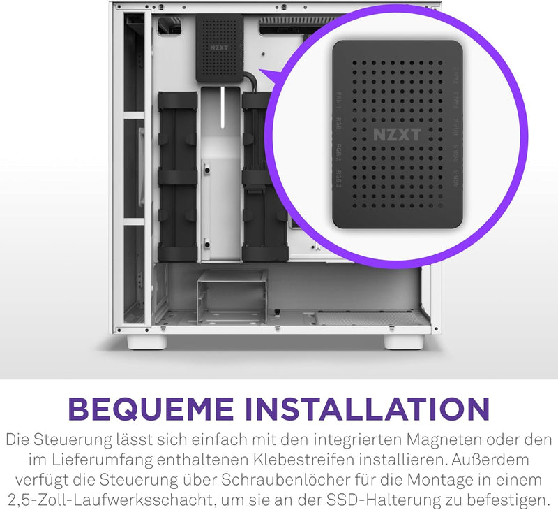 NZXT RGB & Fan Controller - AC-CRFR0-B1-6 RGB-Beleuchtungskanäle - 3 Lüfterkanäle - Anpassung der RG