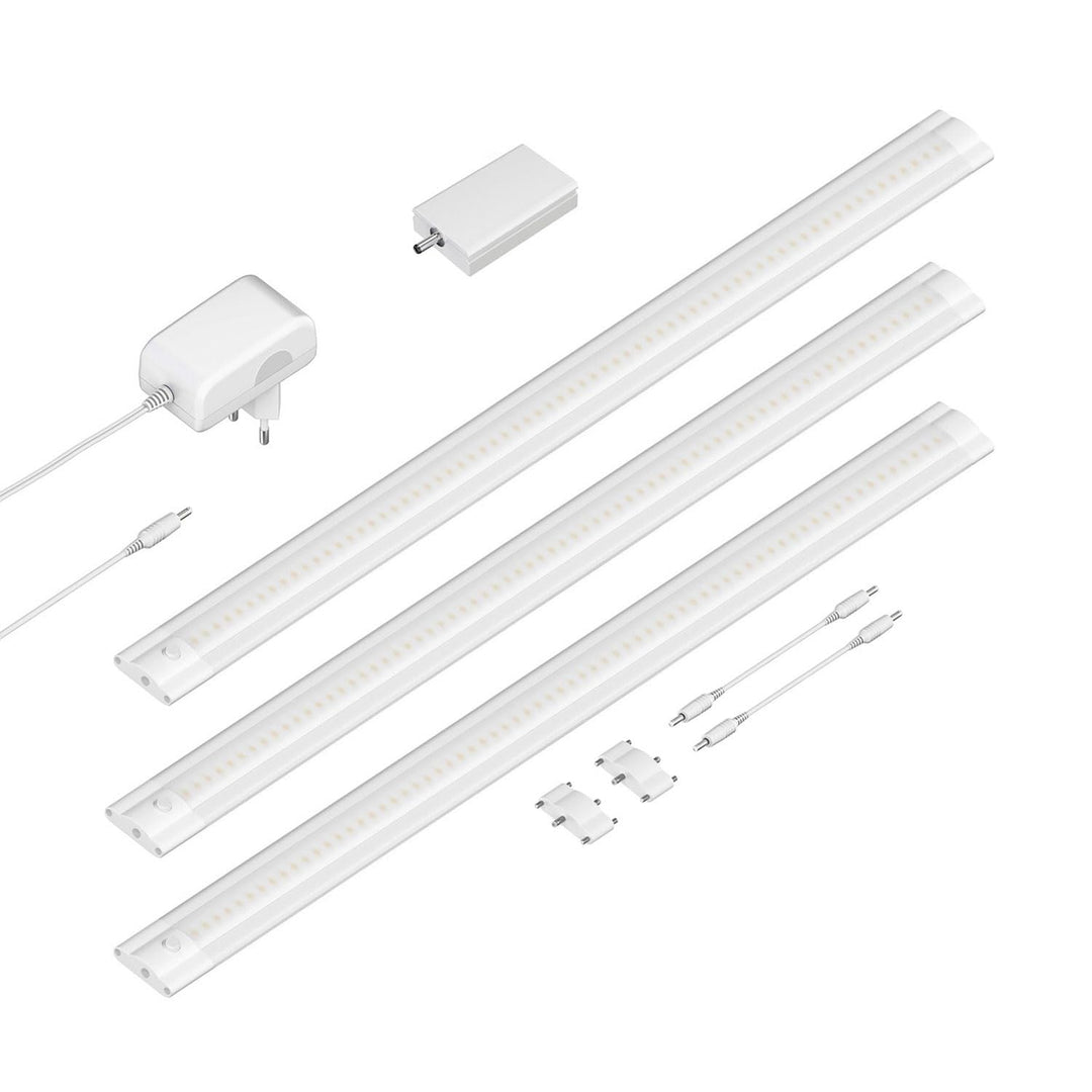 ledscom.de Smarte LED Unterbau-Leuchte SIRIS weiss matt mit WLAN-Controller, flach, Smart-Home, Alex