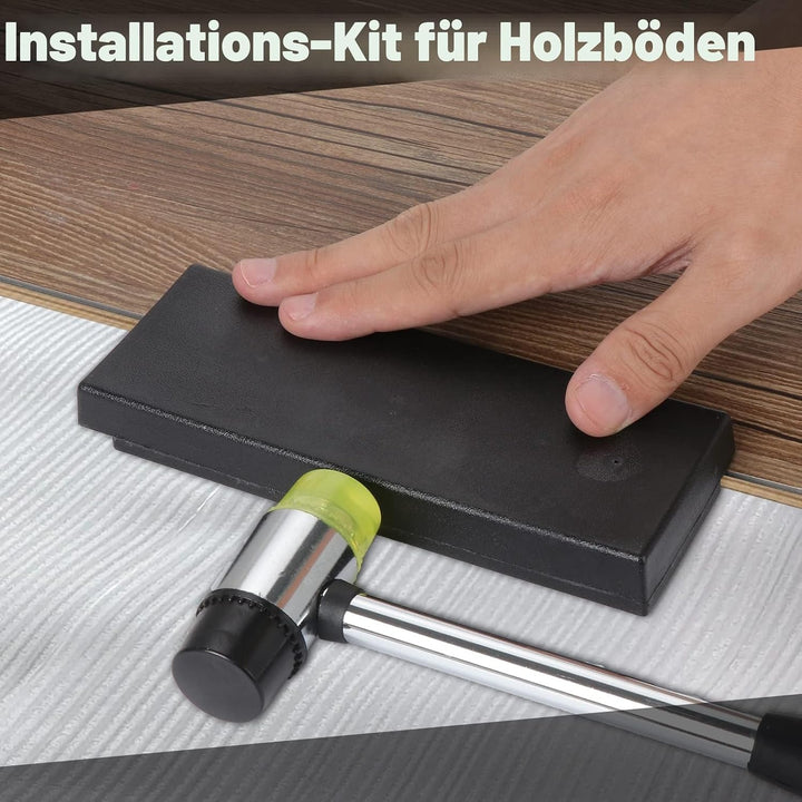 Vinylboden Verlegeset, 45 tlg. Laminatfussboden Verlegeset Kit inkl. 40 Montagekeile, Schlagklotz, Z