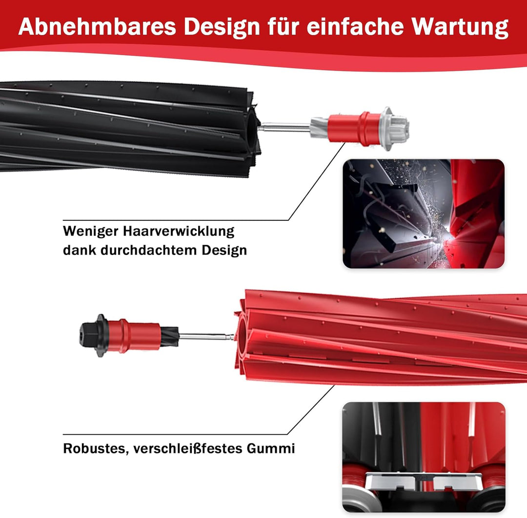 Hauptbürste für Roborock S8 MaxV Ultra/Qrevo Master/Qrevo Slim – DuoRoller Gummi Rollenbürste Ersatz