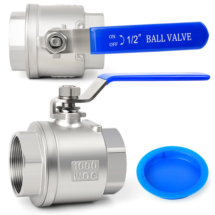 ERGAOBOY 1 Stück 1/2" BSP Innengewinde Hochleistungs-Kugelhahn mit vollem Durchgang 304 Edelstahl mi