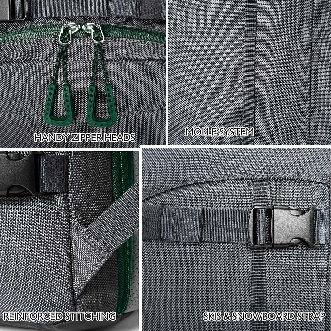 Unigear Skischuhtasche mit Helmfach und Rucksackgurten, Skirucksack Skischuhrucksack mit Helmtasche,