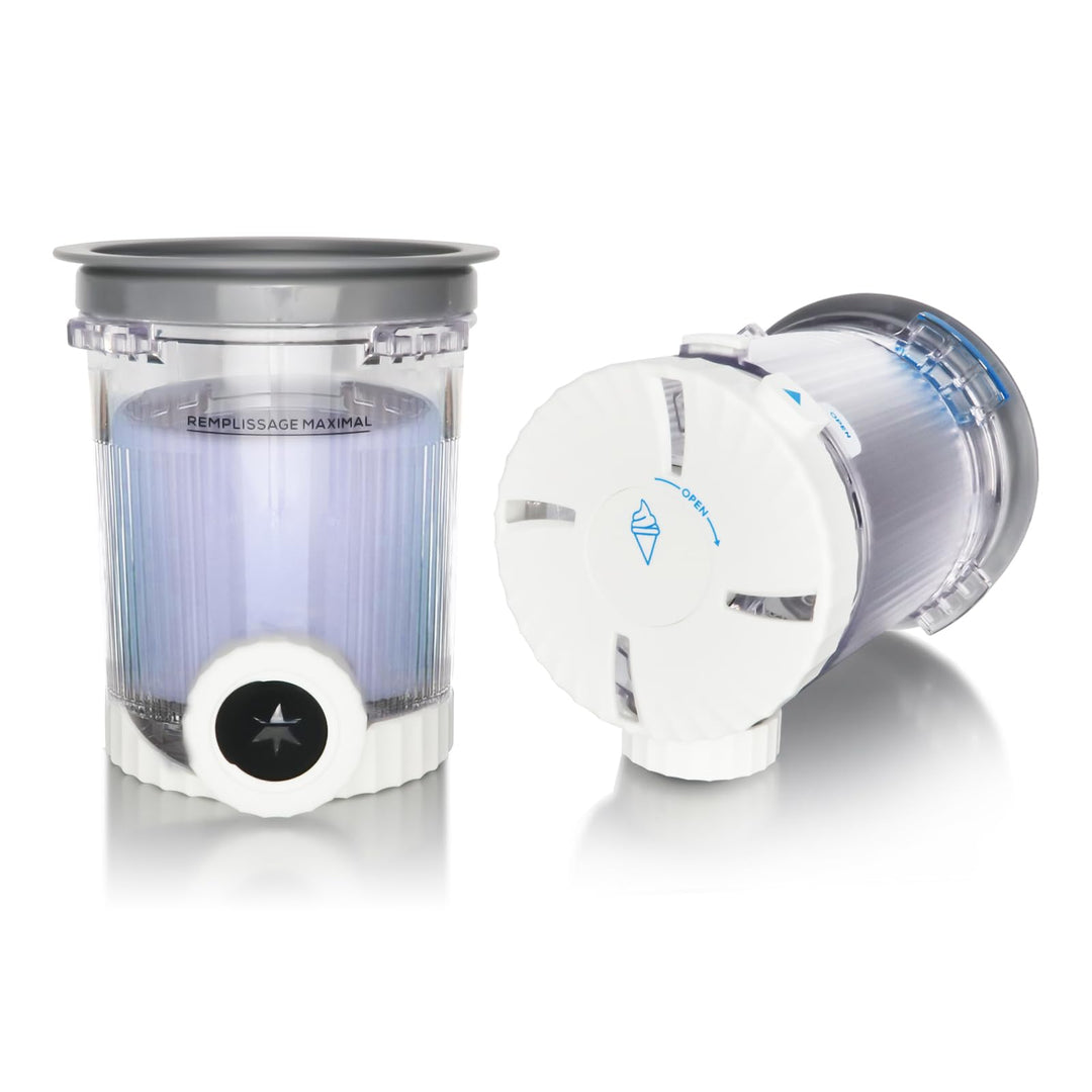 2er-Set 480ML Kompatible Behälter für Ninja Swirl CREAMi – Eisbehälter mit grauen Deckeln für NC700