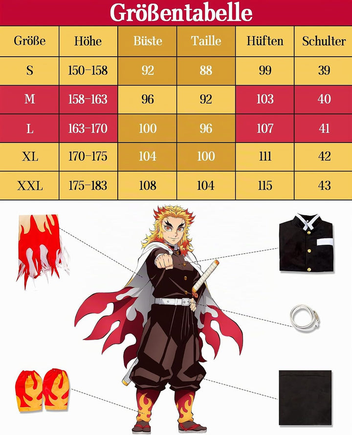 Agatsuma Zenitsu Cosplay Kimono Vollständiger Satz Anime Zenitsu Cosplay Kostüm Erwachsene Rengoku K