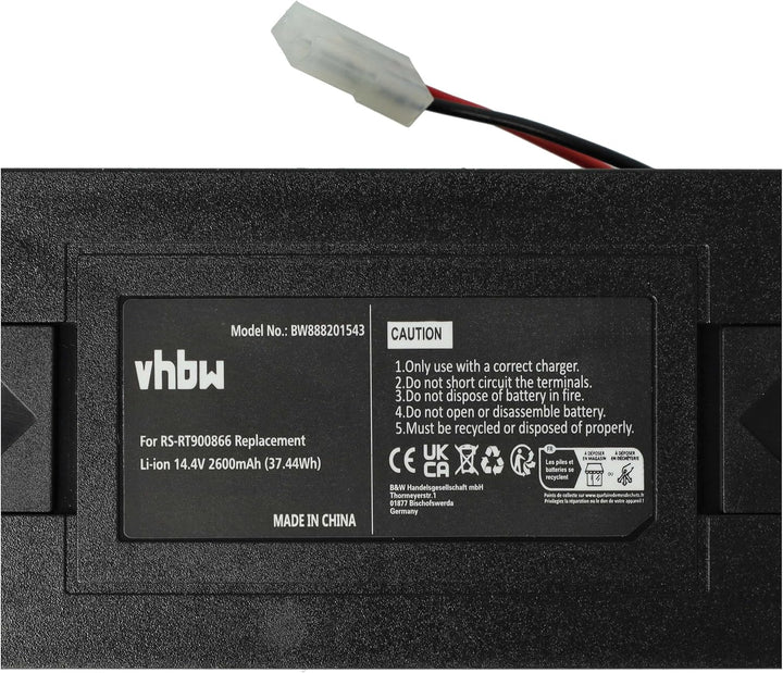 vhbw Akku Ersatz für Rowenta RS-RT900866 für Home Cleaner Heimroboter Schwarz (2600mAh, 14,4V, Li-Io
