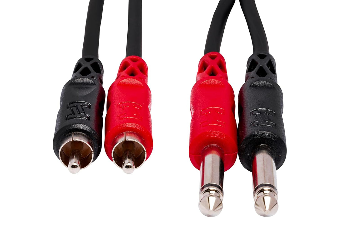 Hosa CPR-201, standard Audiokabel, Dual 1/4 Zoll TS auf Dual RCA, 1m Länge, 1m