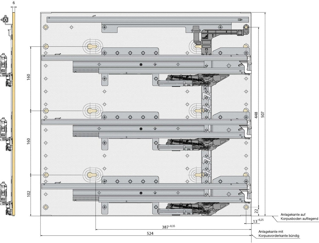 HETTICH 9078571 Systema Top 2000 Schnellmontage-Set SIL System mit Vollauszug für Schreibtisch-Rollc