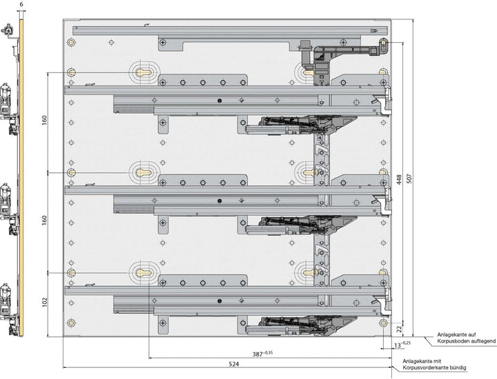HETTICH 9078571 Systema Top 2000 Schnellmontage-Set SIL System mit Vollauszug für Schreibtisch-Rollc