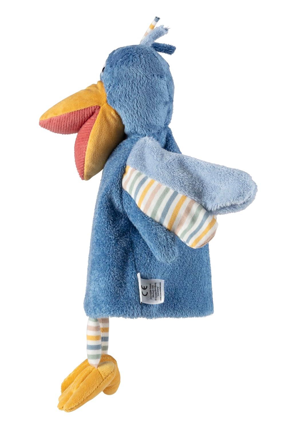 Handpuppe Vogel, weiches Spielzeug für Kasperle Theater, zum Geschichten erzählen und erstes Rollens