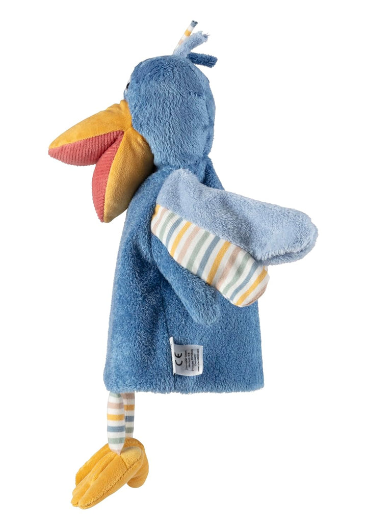 Handpuppe Vogel, weiches Spielzeug für Kasperle Theater, zum Geschichten erzählen und erstes Rollens