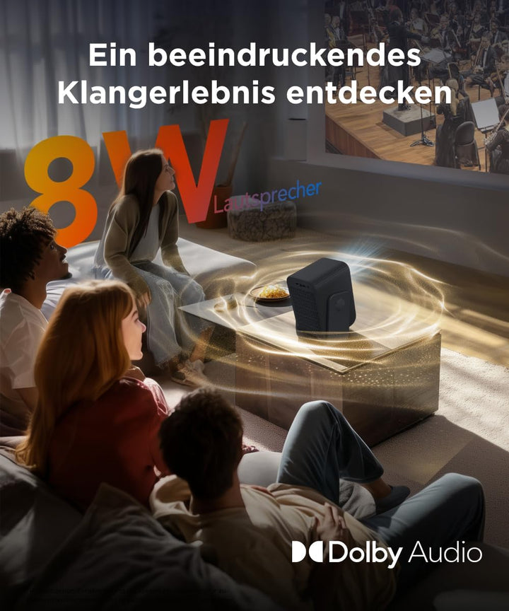 TCL C1 GTV Mobiler Projektor, Native 1080p-Auflösung, Gimbal integriert, Lizensiert von Netflix, WLA