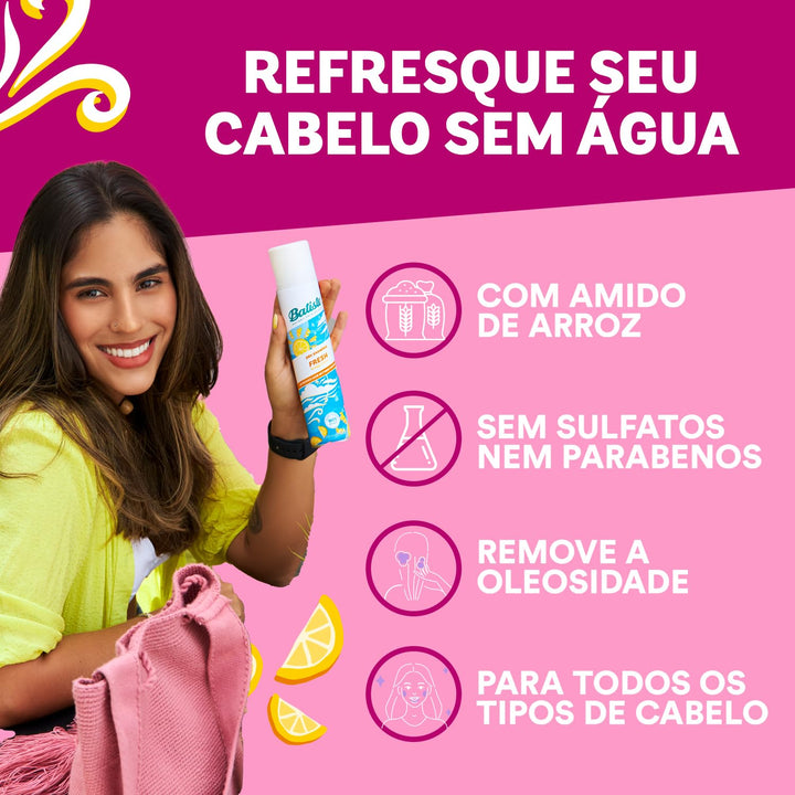 Batiste Trockenshampoo für saubereres und frisches Haar (Fresh, 3er Pack (3 x 200 ml)), Fresh, 3er P