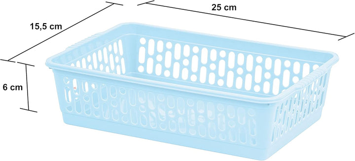 #11 24x Aufbewahrungskorb blau - 25 x 15 - Körbchen - Kunststoffkorb - Organizer - Ordnung - Aufbewa
