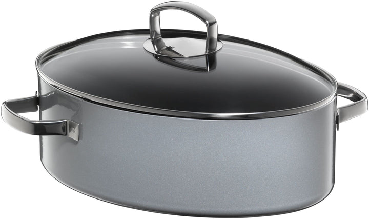 WMF Fusiontec Mineral Bräter 36 cm, ovale Form, Perfektes Braten, Homogene Kochergebnisse, Kratzfest