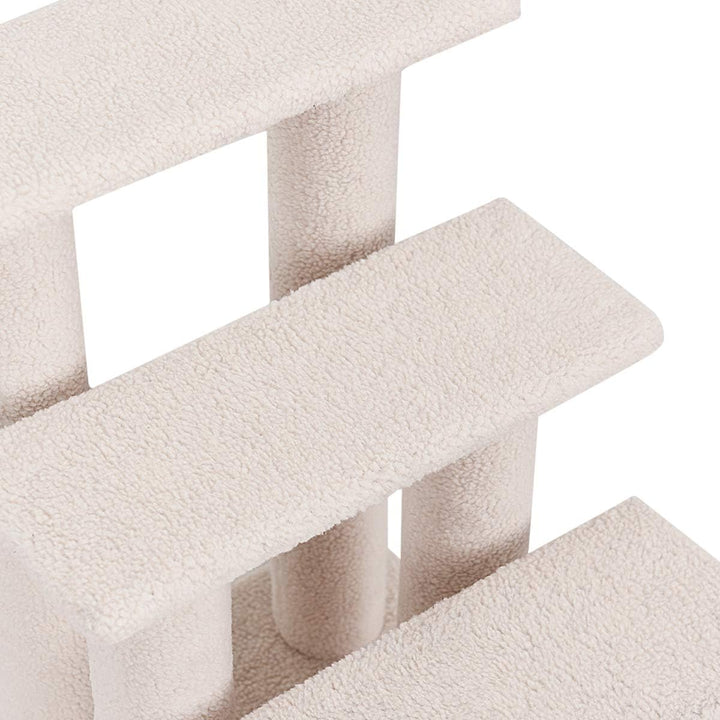SOARS Katzentreppe, 4-stufige Haustiertreppe, Treppe für Katzen bis 25 kg, Hundetreppe, Kletterbaum