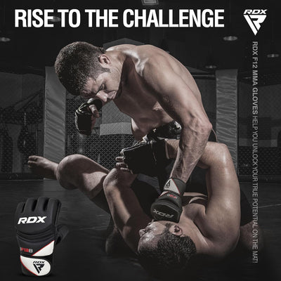 RDX Profi MMA Handschuhe Grappling Sparring Training, Maya Hide Leder, Kickboxen Kampfsport Gepolste