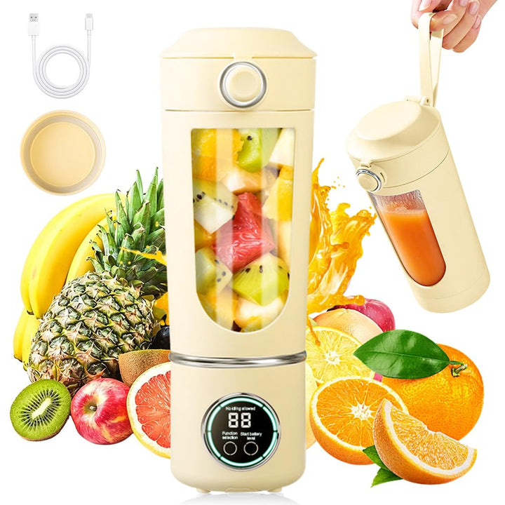 700 ml Tragbarer Mixer, Wiederaufladbarer Kleiner Entsafter, Smoothie Maker mit 12 Rostfreien Klinge