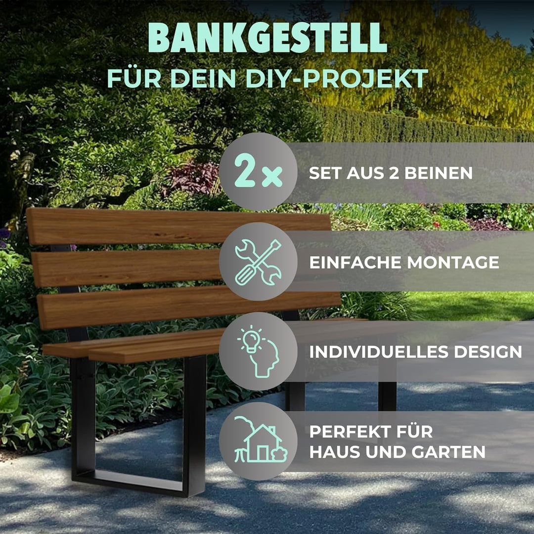 HAGO Bankfuss Anthrazit Bankgestell Bankkufen Bankbeine Parkbank Sitzbank Gartenbank DIY