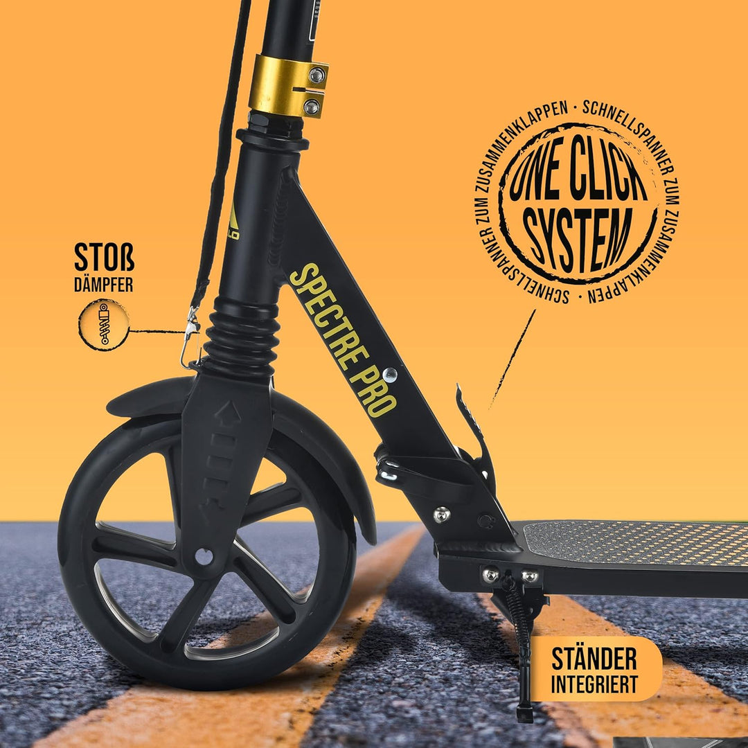 Apollo 200mm Wheel City Scooter - Spectre Pro | Luxus Cityroller mit Doppel Federung, | City-Roller