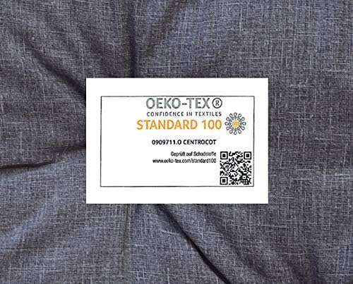 Ambientehome 2er Set Sitzkissen Auflage Sitzpolster 98x50x8 cm hellgrau, 50 Prozent Baumwolle 50 Pro