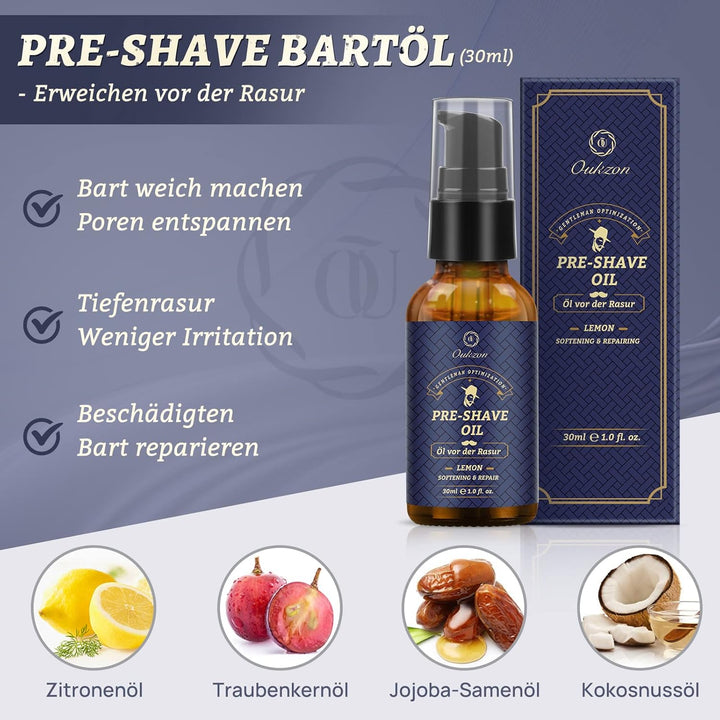 Bartpflege Set für Männer, Hochwertig Bart Rasierset Geschenke für Männer - Bartwuchsmittel Herren m