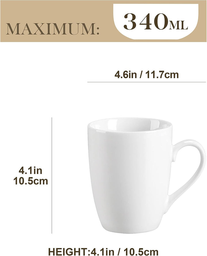 MALACASA, Serie Elisa, 6 TLG Porzellan Kaffeetasse Becher Set Tee Tasse Kaffeebecher Grauweiss
