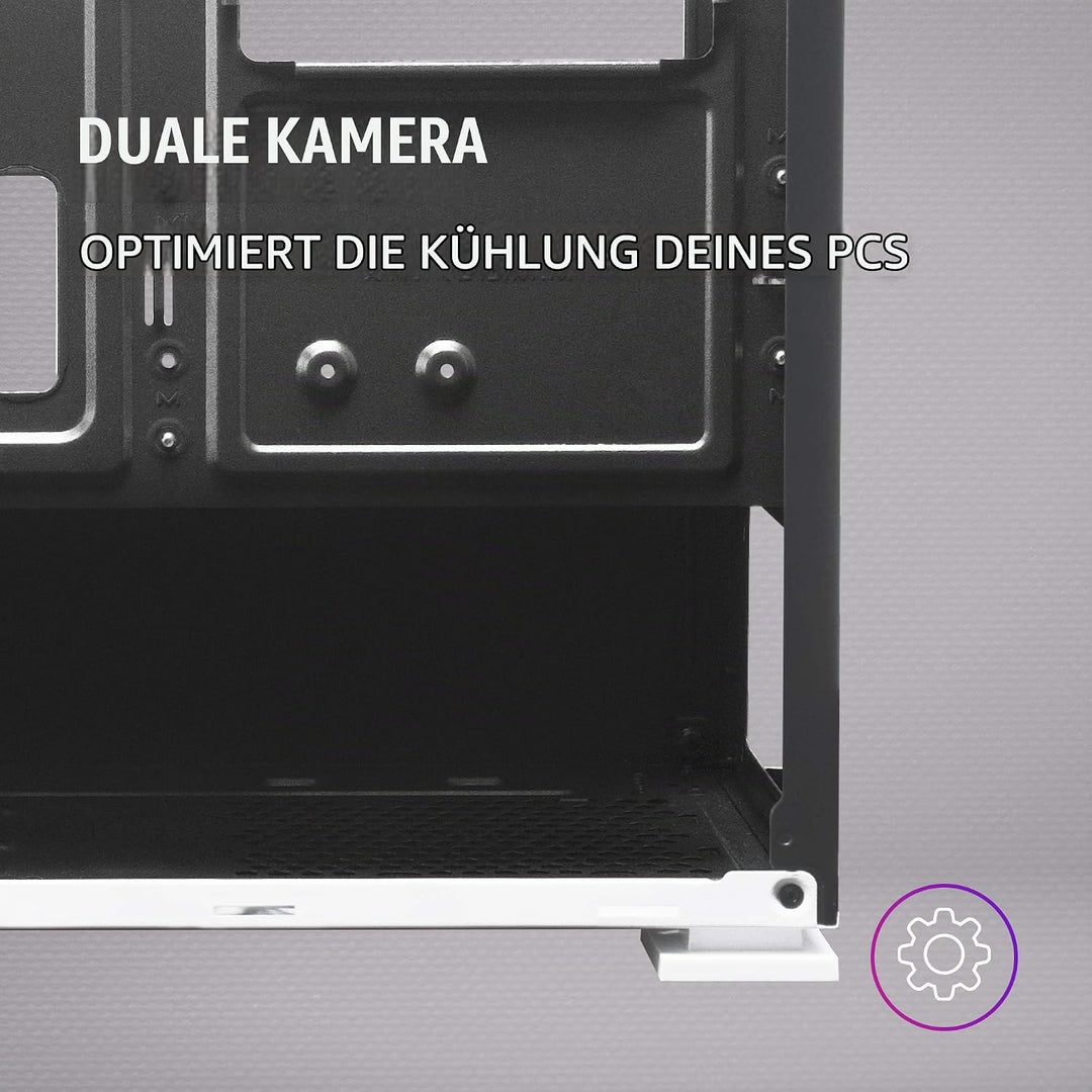 Mars Gaming MCZW, Premium-Kompakt-PC-Gehäuse, MicroATX, Panel + Front Mesh, Weiss, MCZW