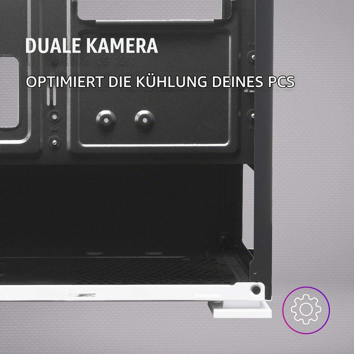 Mars Gaming MCZW, Premium-Kompakt-PC-Gehäuse, MicroATX, Panel + Front Mesh, Weiss, MCZW