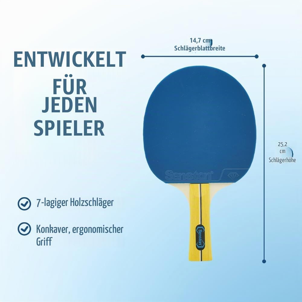 Senston Tischtennisschläger-Set (4 Schläger) – Farbenfrohe Optionen für lockere Wettkämpfe und Famil
