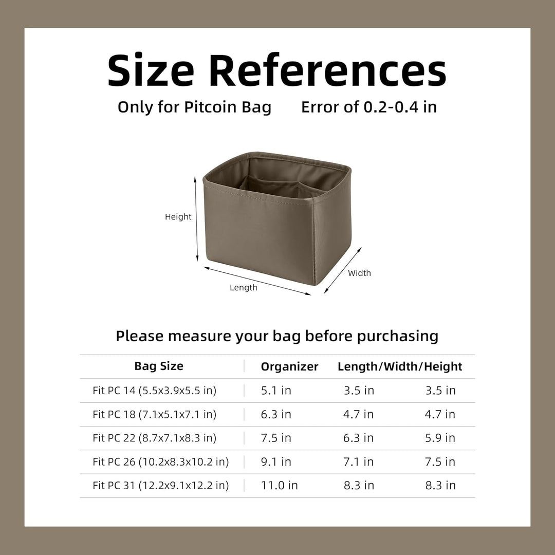 DGAZ Seide Taschenorganizer für Picotin 18/22, Bag in Bag Tasche Organizer, Taschenorganizer Shaper