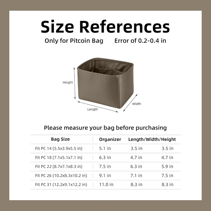 DGAZ Seide Taschenorganizer für Picotin 18/22, Bag in Bag Tasche Organizer, Taschenorganizer Shaper
