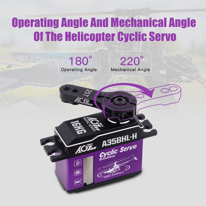 AGFRC Bürstenloses Hohes Drehmoment Zyklus Servo – 16KG HV Full CNC Gehäuse Titan-Getriebe Hubschrau