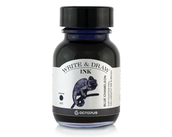 Octopus Write &amp; Draw Ink Blue Chameleon, wasserfeste Zeichentinte, 50 ml | Dokumentenechte Zeichentu