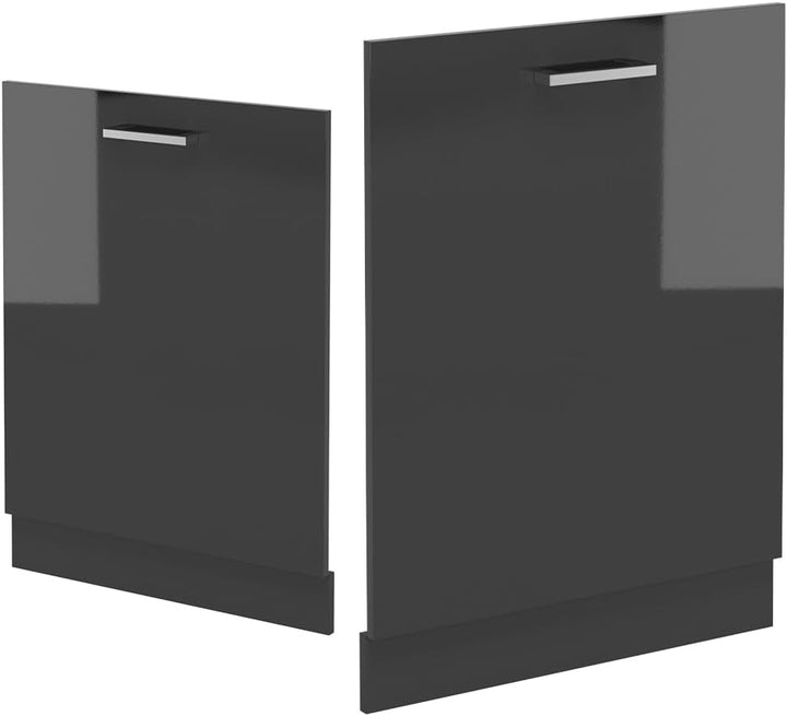 Vicco Geschirrspülblende R-Line, Anthrazit Hochglanz, 60 cm, AP Eiche, zur freien Kombination innerh