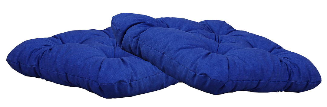 Ambientehome Sitzkissen Auflage Sitzpolster, 50 x 50 x 8 cm, 2er Set, blau, Blau
