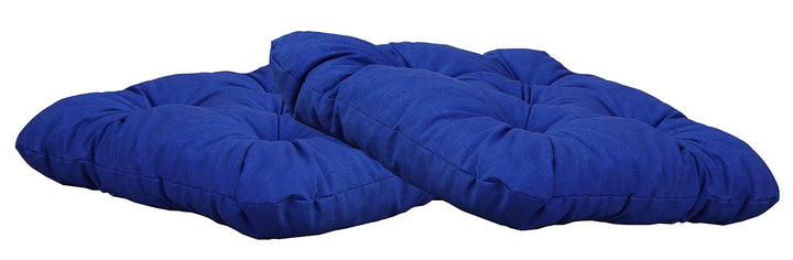 Ambientehome Sitzkissen Auflage Sitzpolster, 50 x 50 x 8 cm, 2er Set, blau, Blau